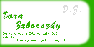 dora zaborszky business card